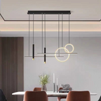 Arisha Modern Pendant Light LED, Double Circle, Gold/Black