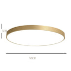 Arisha Nordic LED Gold Round Ceiling Light, Metal &
