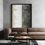 Monochrome Split Panel Abstract Painting