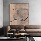 Minimalist Beige Abstract Painting Vertical