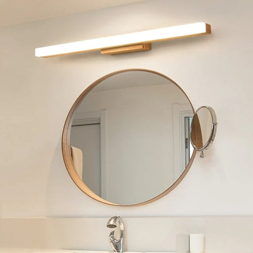 Arisha Modern Minimalist Linear Wooden Wall Lamp, Wood/Walnut