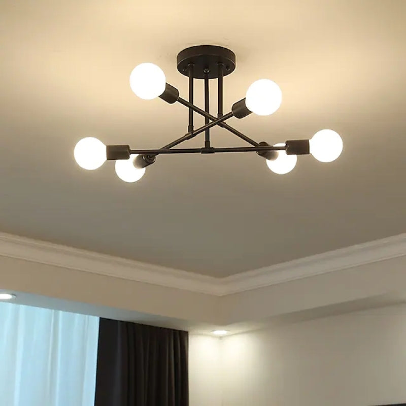 Lindsy Modern Flush Mount Ceiling Light, Gold & Black