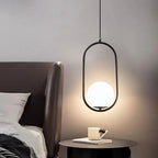 Valentina Minimalist Oval Golden & Black Frame Globe Pendant Light