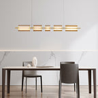 Arisha Modern Nordic Linear Copper/Glass Pendant Light, Brass/Black