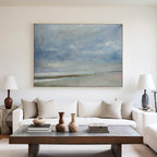Misty Coastal Walk Abstract Painting Horizontal