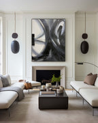 Monochrome Dynamic Abstract Painting