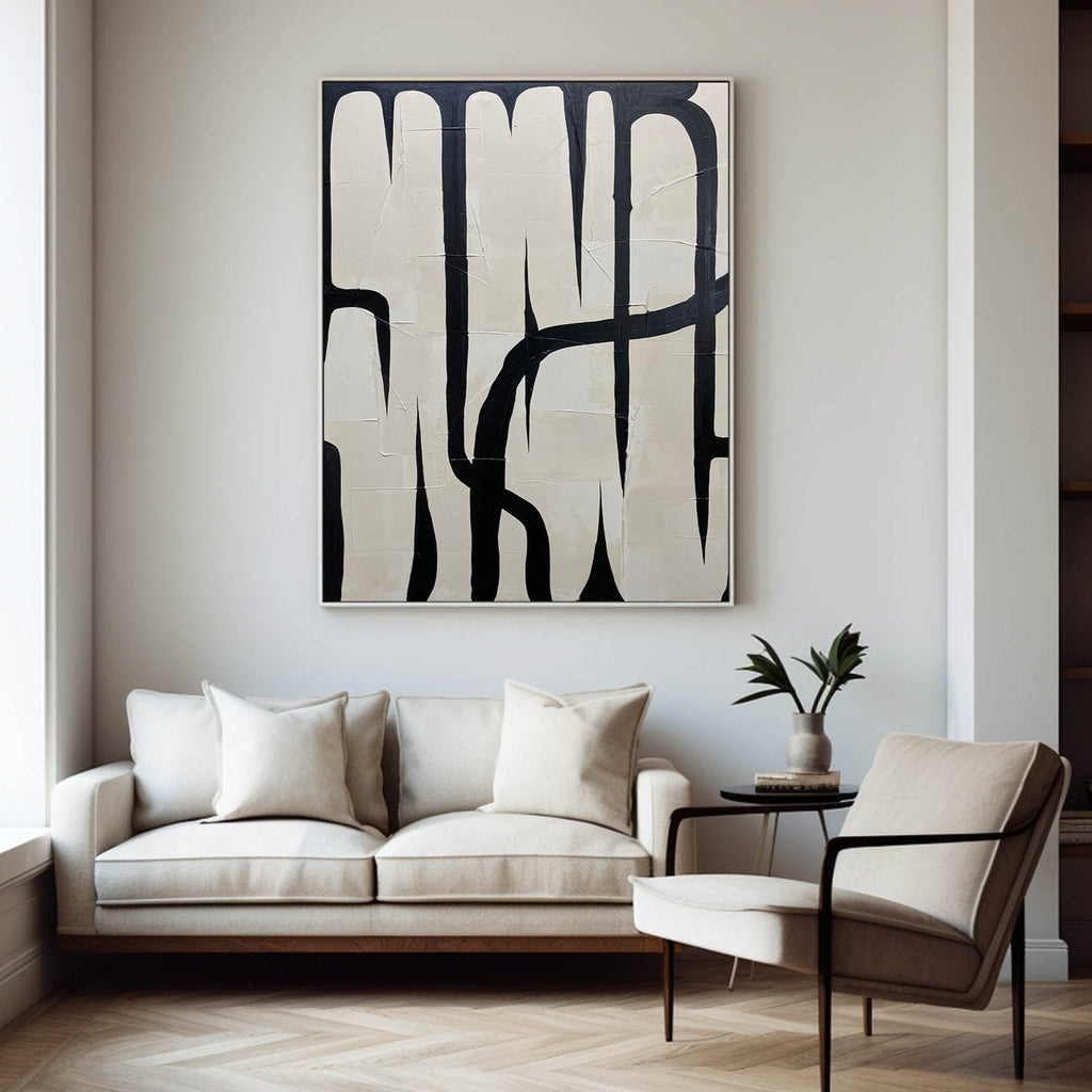 Cracked Texture Abstract Painting Vertical