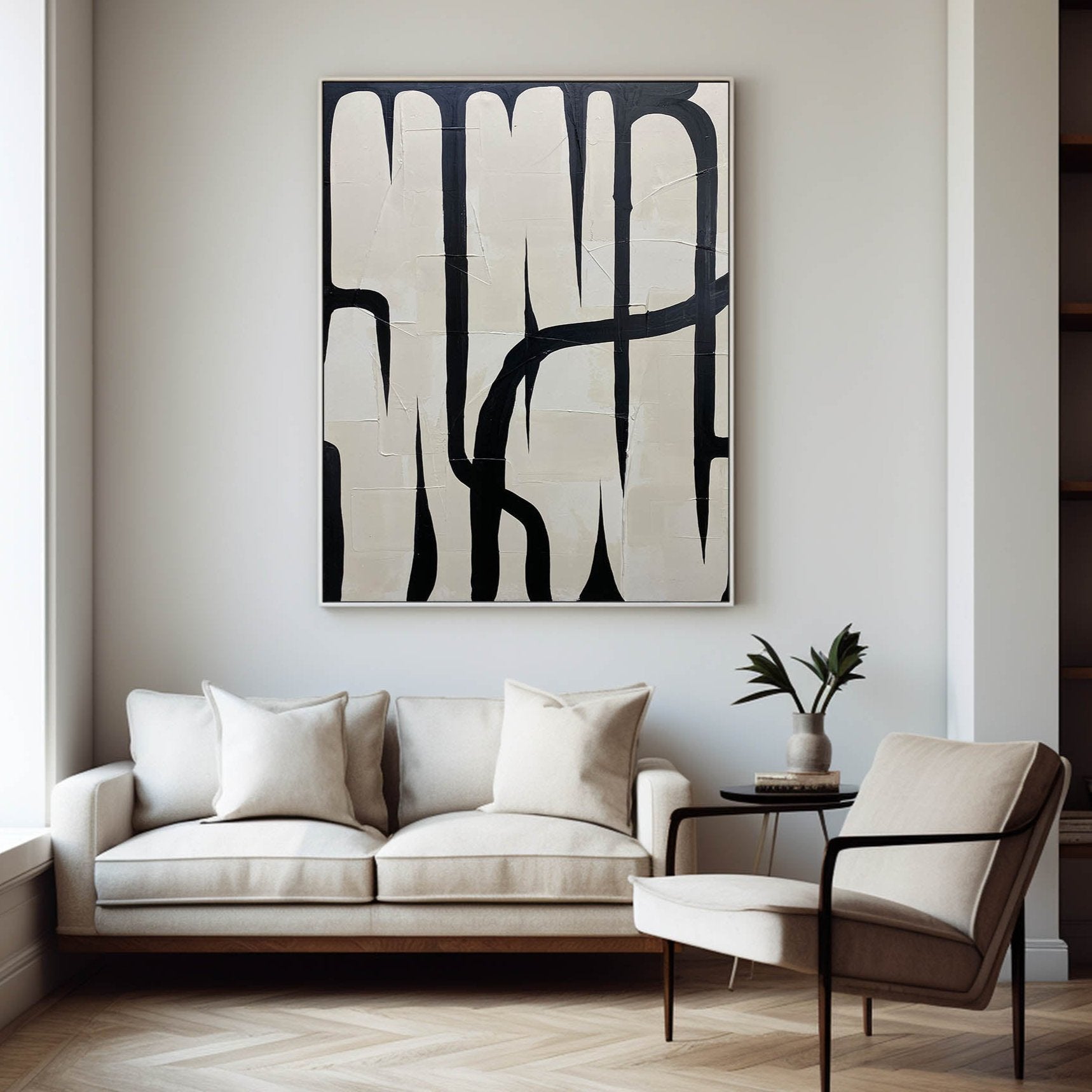 Cracked Texture Abstract Painting Vertical