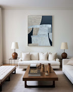 Textured Neutral Geometric Abstract Painting