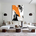 Vibrant Orange Abstract Oil Painting