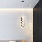 Doria Modern LED Pendant Light Black/White Metal Living Room