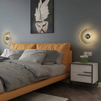 Arisha Modern Clock Metal/ LED Wall Lamp, Black/Gold