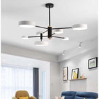 Arisha Pendant Light LED, Metal & Wood, Grey/White/Gold
