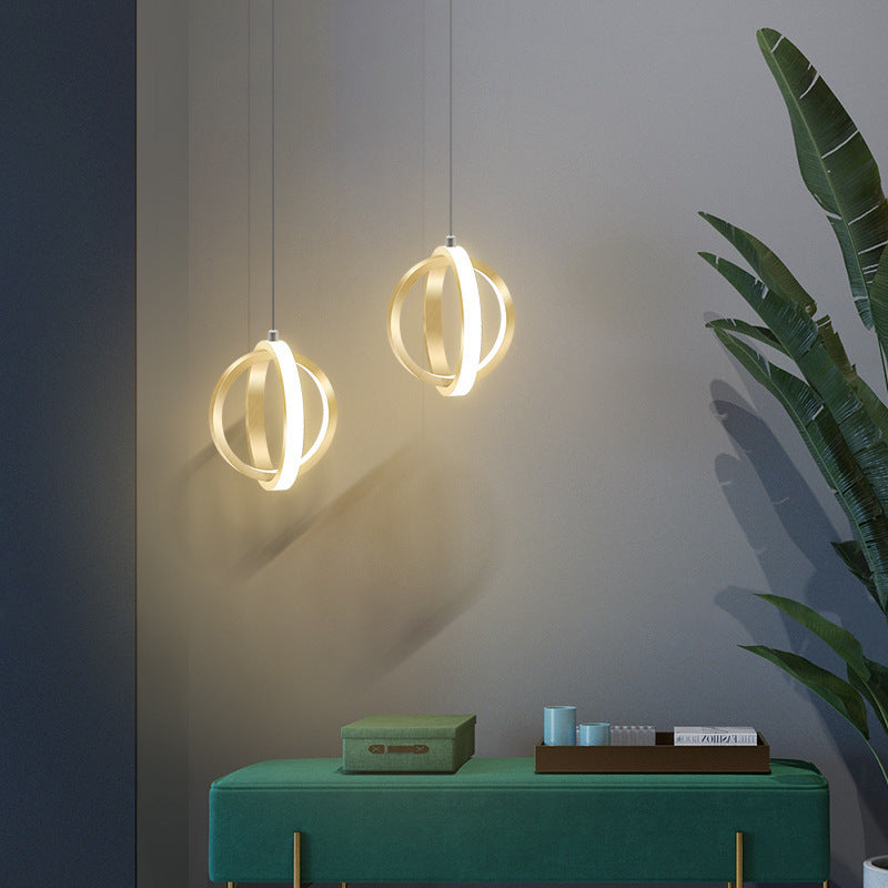 Kristy Pendant Light Spherical Modern, Metal, Black/Gold, Kitchen