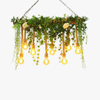 Ritta Natural Decorative Metal/Glass Pendant Light, Green