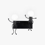 Arisha Modern Decorative Man Metal Wall Lamp, White/Black