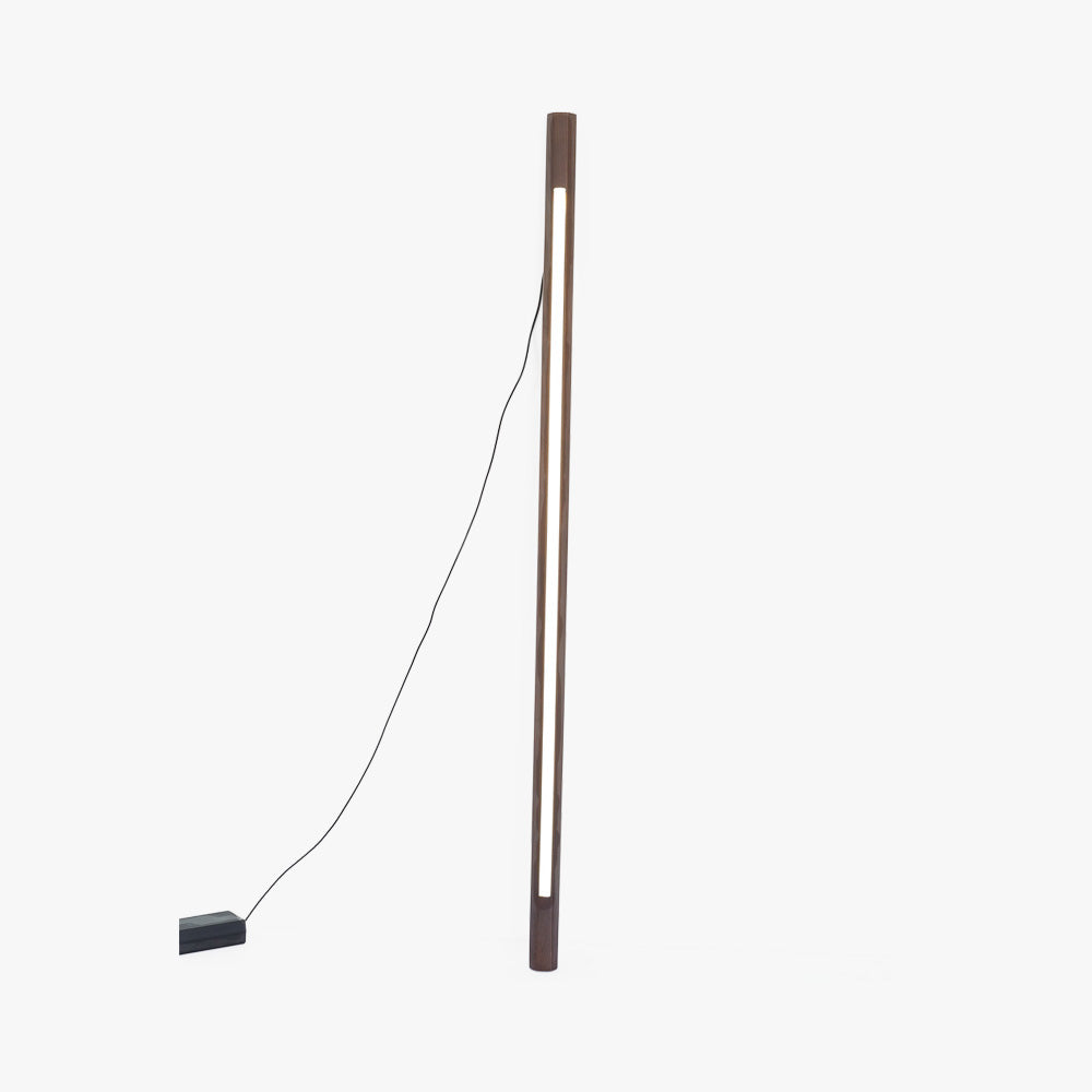 Ozawa Minimalist Linear Floor Lamp, Wood/, Living Room