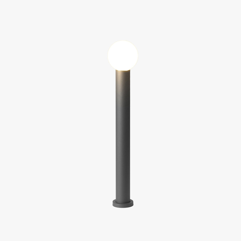 Ray Modern Metal Circular Lamp holder Outdoor Path Light, Black