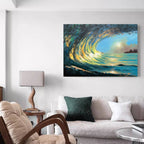 Luminous Wave Seascape Oil Painting Horizontal