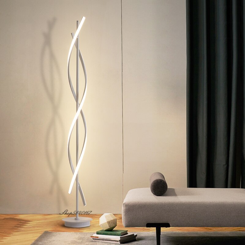Mira Postmodern Linear Floor Lamp, Black/White