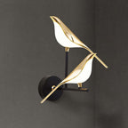 Arisha Minimalist Magpie Bird Metal Wall Lamp, Bedroom