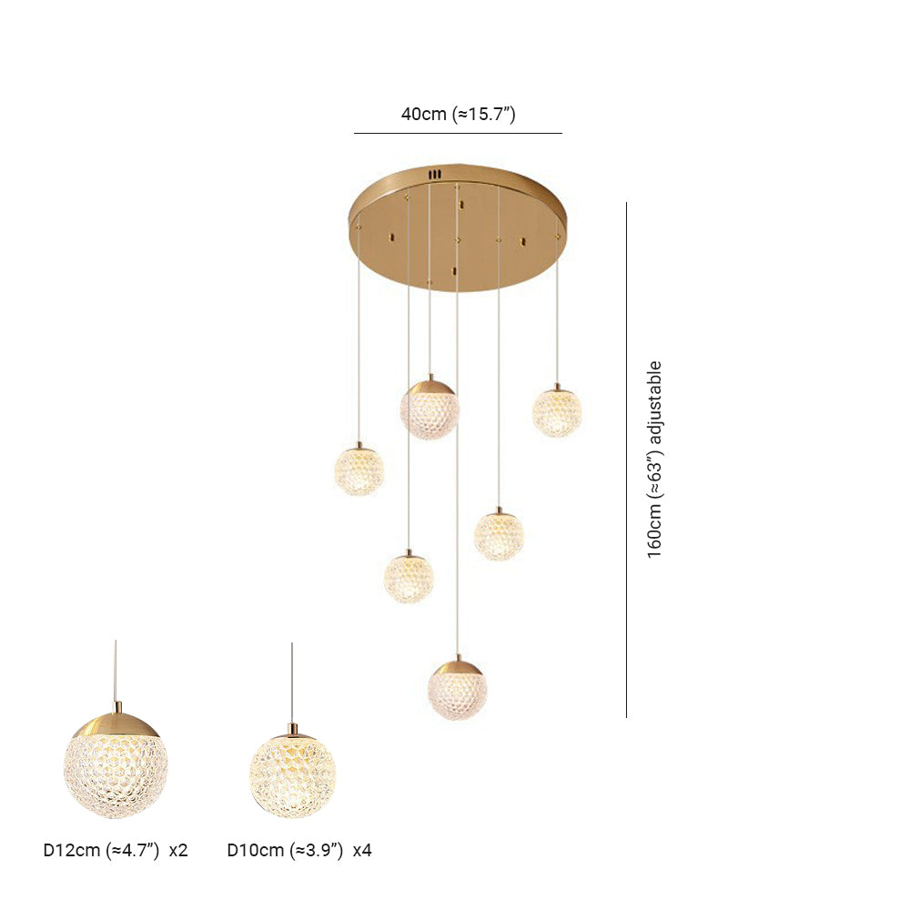 Arisha Multi Staircase Modern Art Deco Pendant Light, Gold