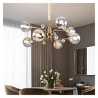 Valentina Nordic Modern Chandelier Clear/Grey Metal Living Room