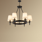 Silva vintage Ring Metal/Fabric Chandelier, Black/Copper