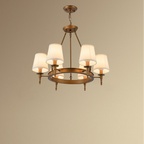 Silva vintage Ring Metal/Fabric Chandelier, Black/Copper