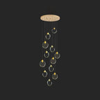 Kristy Luxury Circular Ripple Round Crystal Golden Chandelier
