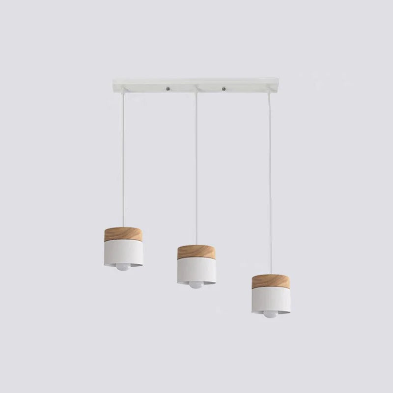 Valentina Modern Can Shape Metal/Wood Pendant Light