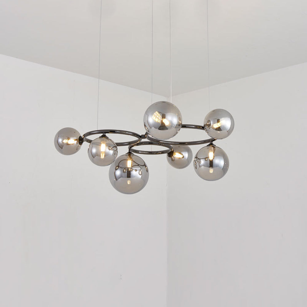Valentina Modern Designe Wave Metal/Glass Pendant Light, White/Gold