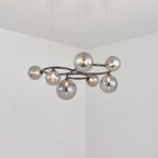 Valentina Modern Designe Wave Metal/Glass Pendant Light, White/Gold