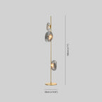 Byers Luxury Flower Metal/Glass Floor Lamp, Black/Gold/Grey