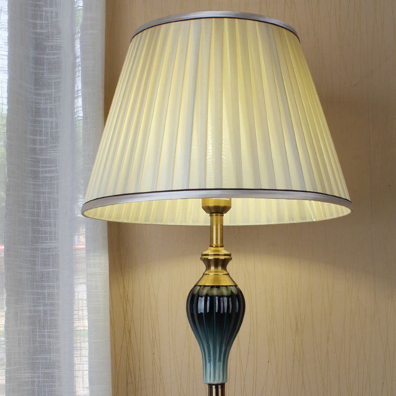 Eryn Antique Floor Lamp, Multi Colors, Metal/Fabric, Bedroom