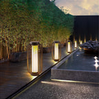 Ray Lantern Solar/Rechargeable Outdoor Floor Lamp, Brown