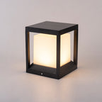 Ray Modern Rectangular Metal Outdoor Lamps, Black