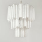 Aurora Chandelier Frosted Glass Tubes Layered Minimalist