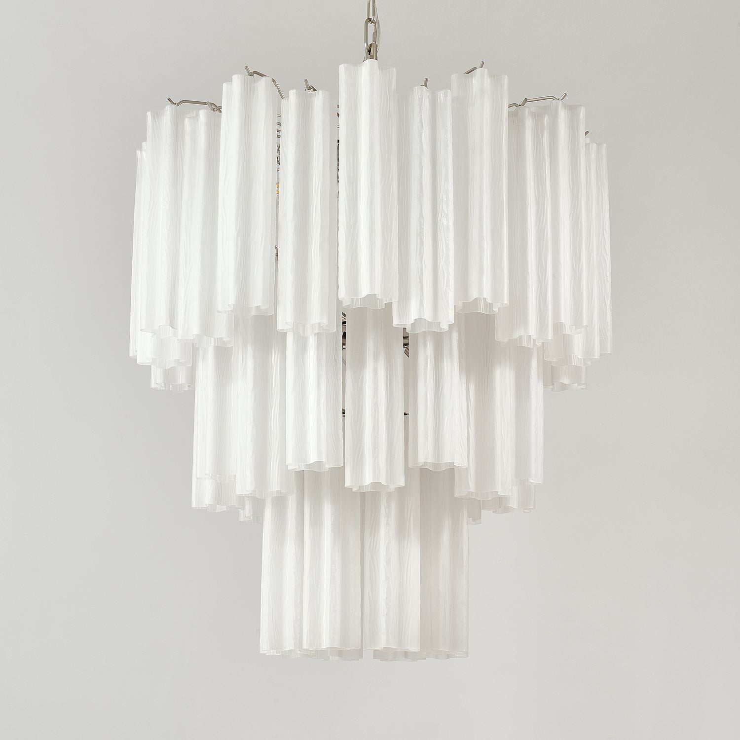 Aurora Chandelier Frosted Glass Tubes Layered Minimalist