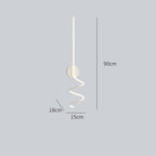 Arisha Modern LED Art Interior Wall Light Spiral, Black & White