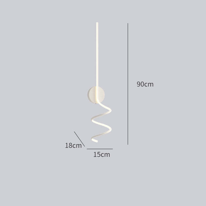 Arisha Modern LED Art Interior Wall Light Spiral, Black & White