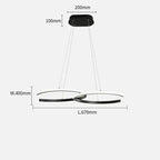 Arisha Modern Minimalist Pendant Light, Double-C