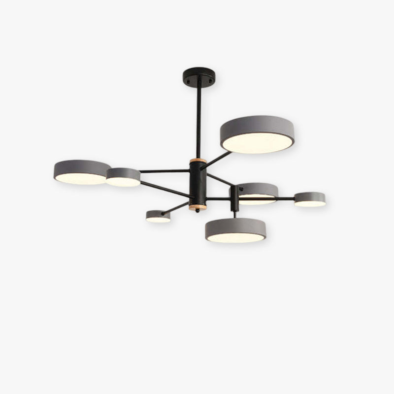 Arisha Pendant Light LED, Metal & Wood, Grey/White/Gold