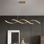 Arisha Modern Wavy Metal/ Pendant Light, Chrome/Gold