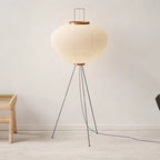 Renée Minimalist Tripod Lantern Paper Floor Lamp, White