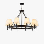 Silva vintage Ring Metal/Fabric Chandelier, Black/Copper