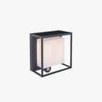 Ray Modern Rectangular Sensor Solar Powered Outdoor Wall Lamp, Black