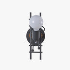 Arisha Industrial Man Metal/Wood Wall Light, Gray/White/Green