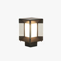 Ray Modern Rectangular Metal Glass Outdoor Lamp, Black/Black-Gold