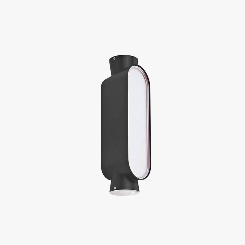Ray Minimalist Up/Down Outdoor Wall Lamp, Black/White